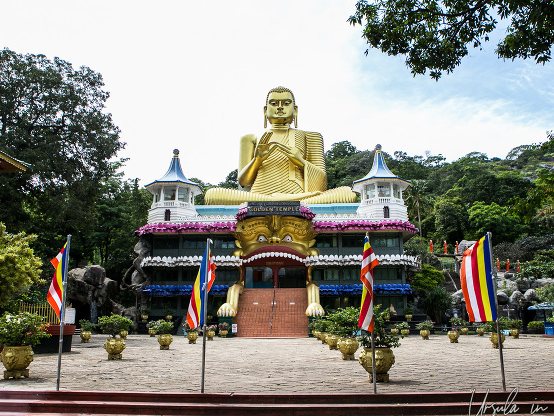 The golden Buddha statue at Dambulla cave temple