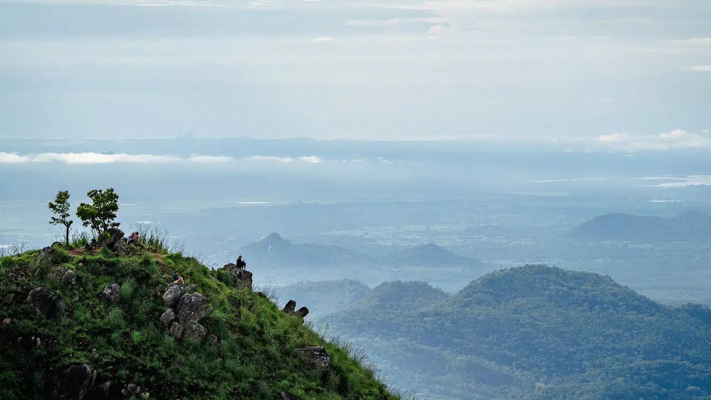 Misty ridgelines seen from Little Adam's Peak in Ella